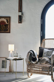 Marla sidobord 45x45, Smoke / Guld