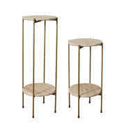 Traville Piedestal 2-Pack, Linen / Guld