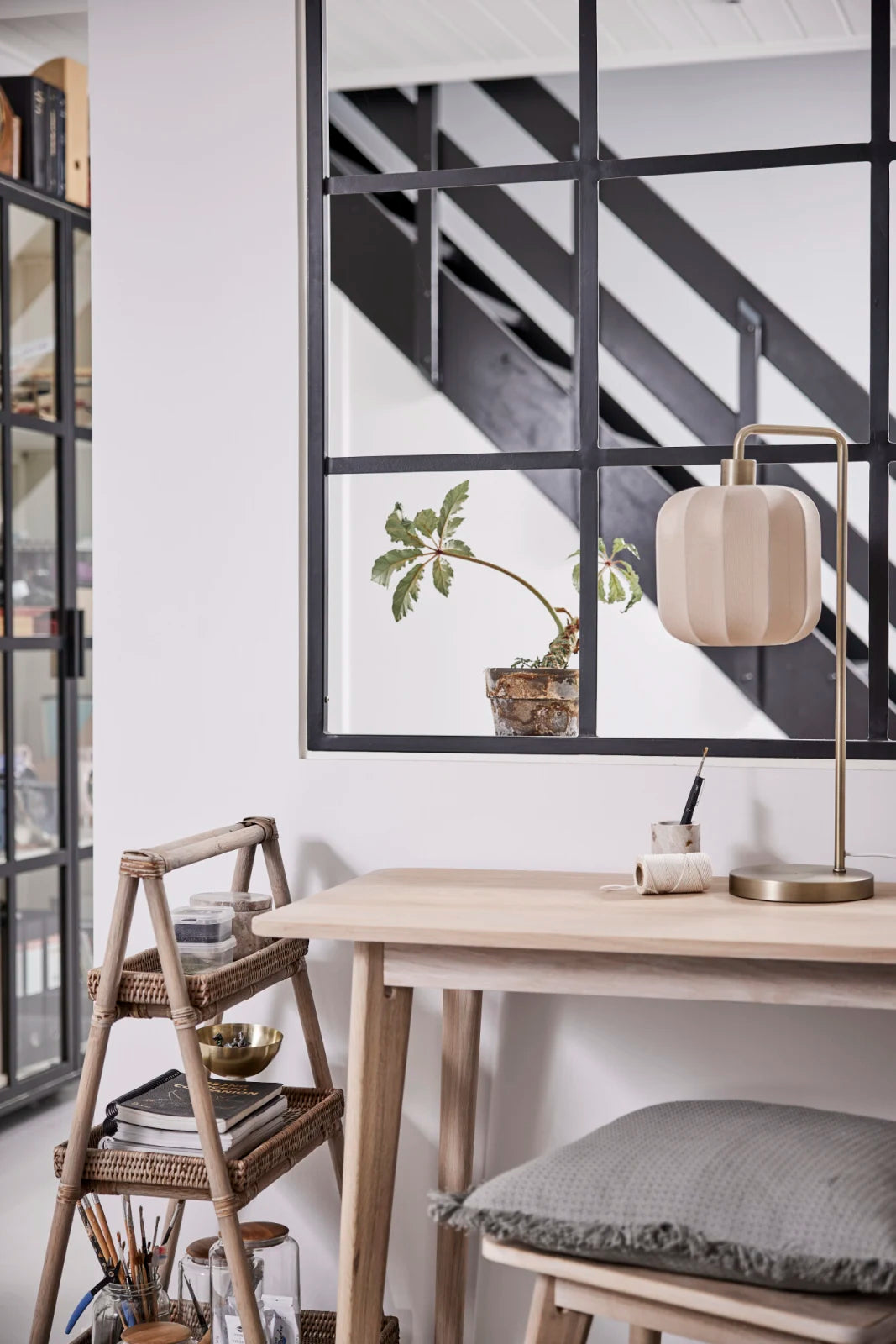 Sashie bordslampa, Linen / Guld