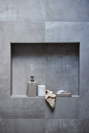 Ellia burk 9x6 marmor, Vit