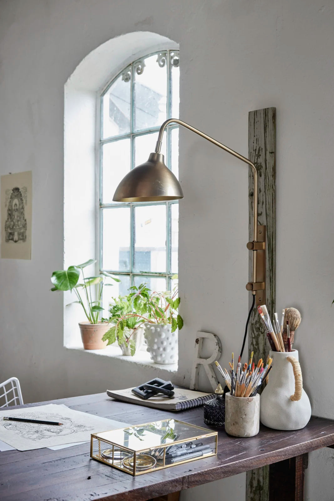 Sofinna vägglampa 48 cm, Guld
