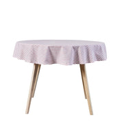Olivia rund duk Ø140 cm, Off White / Coral