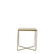 Marcera sidobord 45x45, Linen / Guld