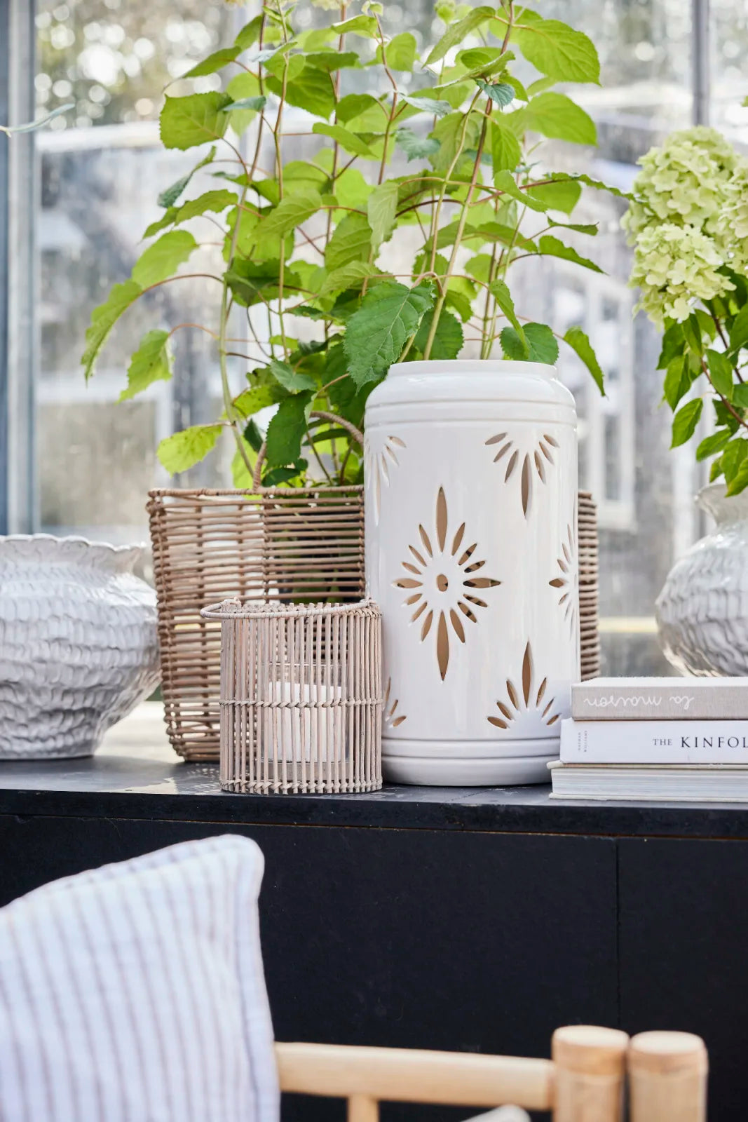 Hilde lykta H39 cm, Vit