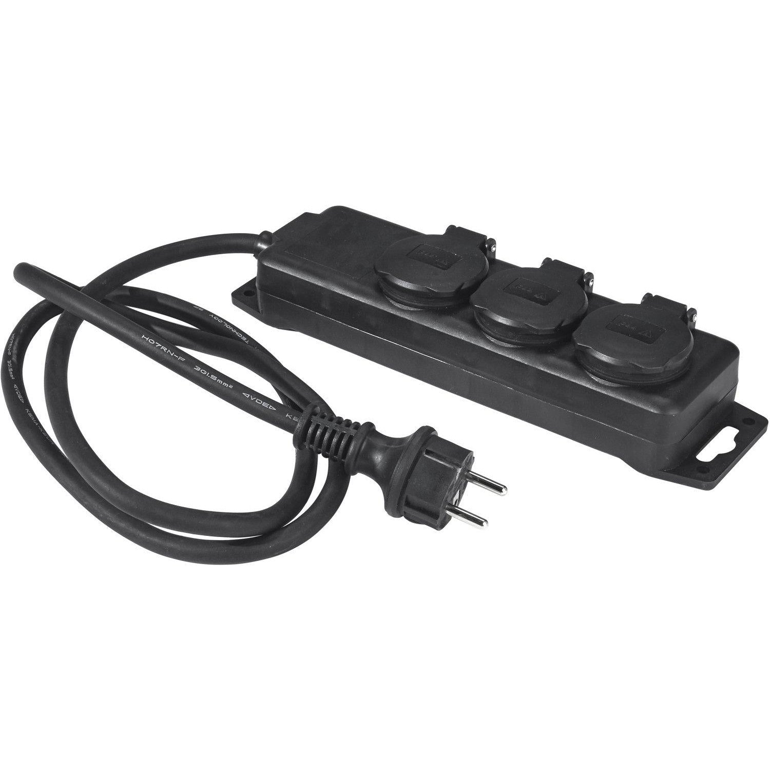 PR Home Grenuttag 3:a IP44 Utomhus Svart 1,5m - Azalea Home