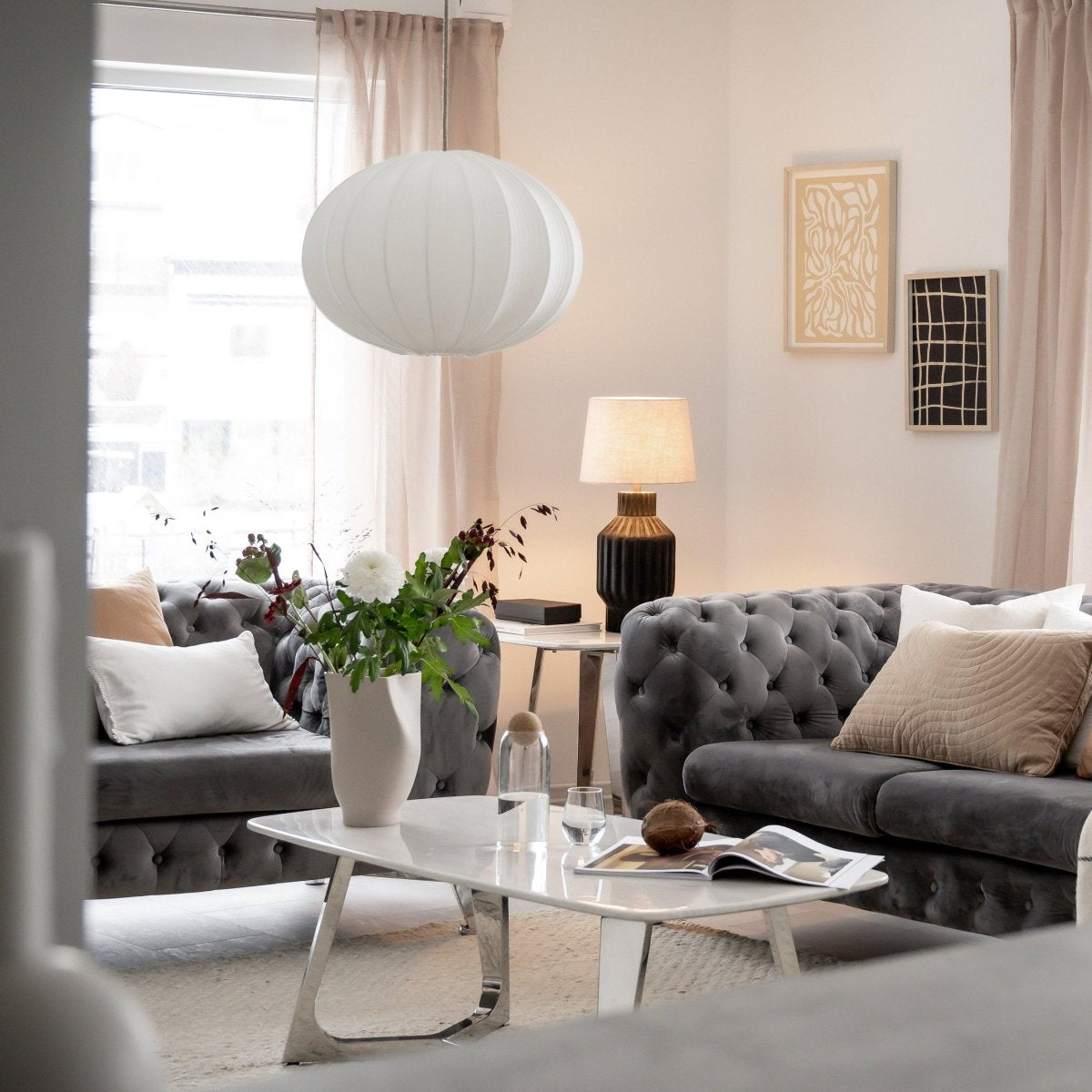 PR Home Hilma Takskärm Jersey Offwhite 60cm - Azalea Home