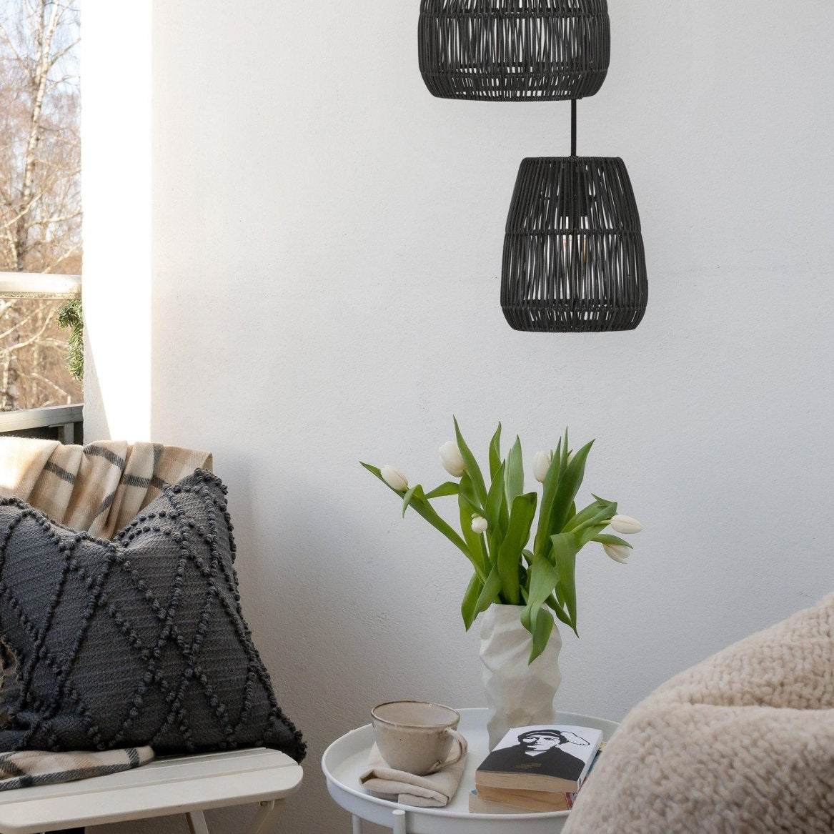 PR Home Saigon Taklampa Svart 18cm - Azalea Home