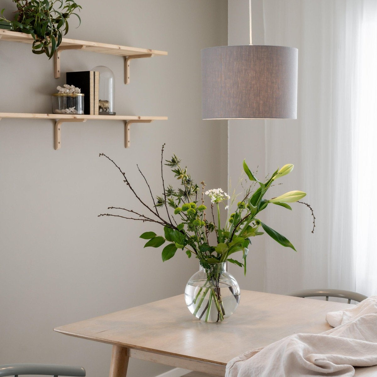 PR Home Sara Taklampa Linne Grå 35cm - Azalea Home