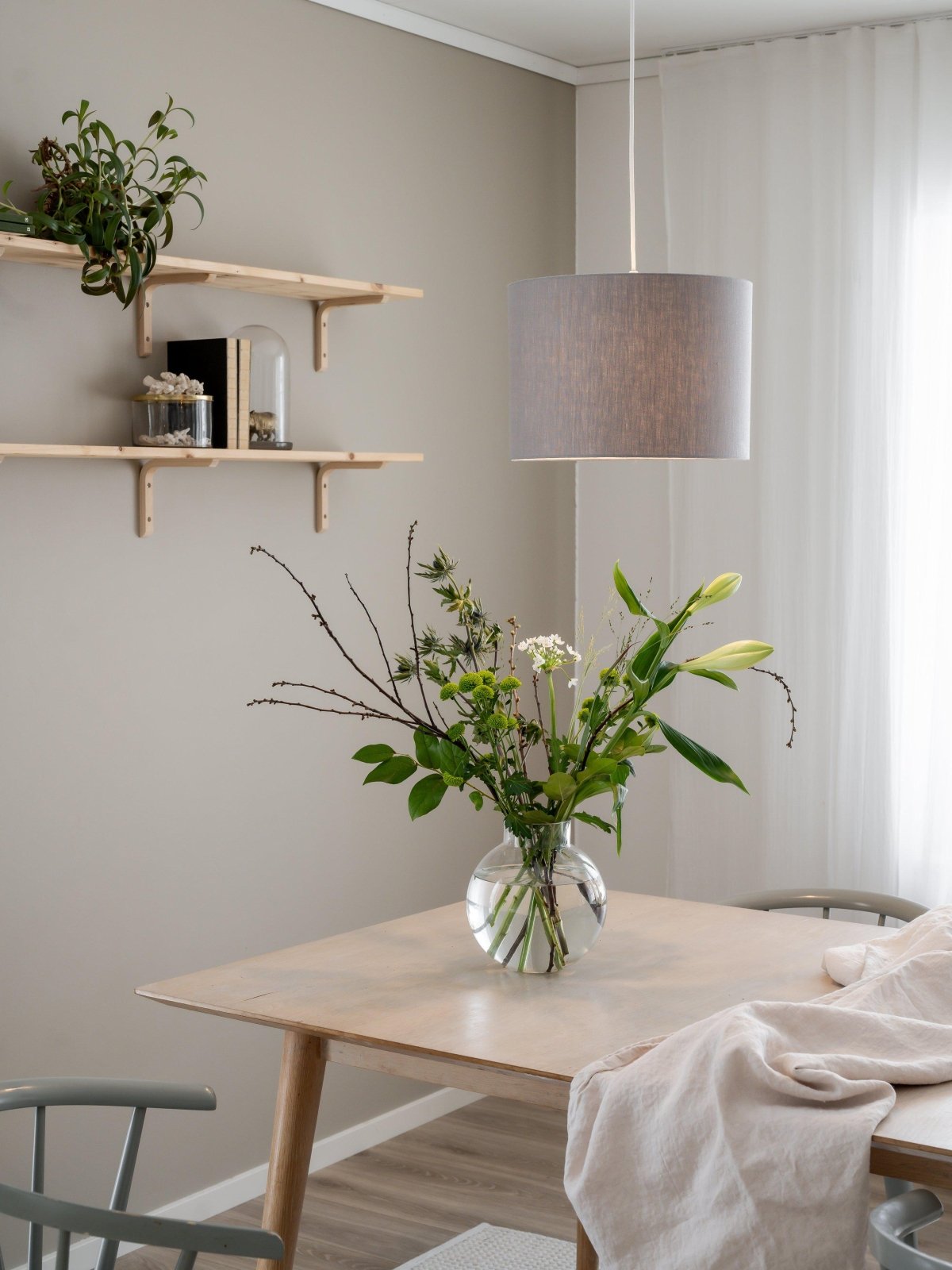 PR Home Sara Taklampa Linne Grå 35cm - Azalea Home