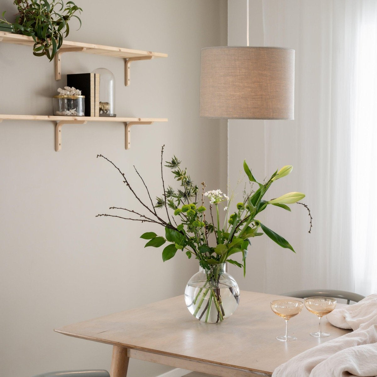 PR Home Sara Taklampa Linne Ljus Beige 35cm - Azalea Home