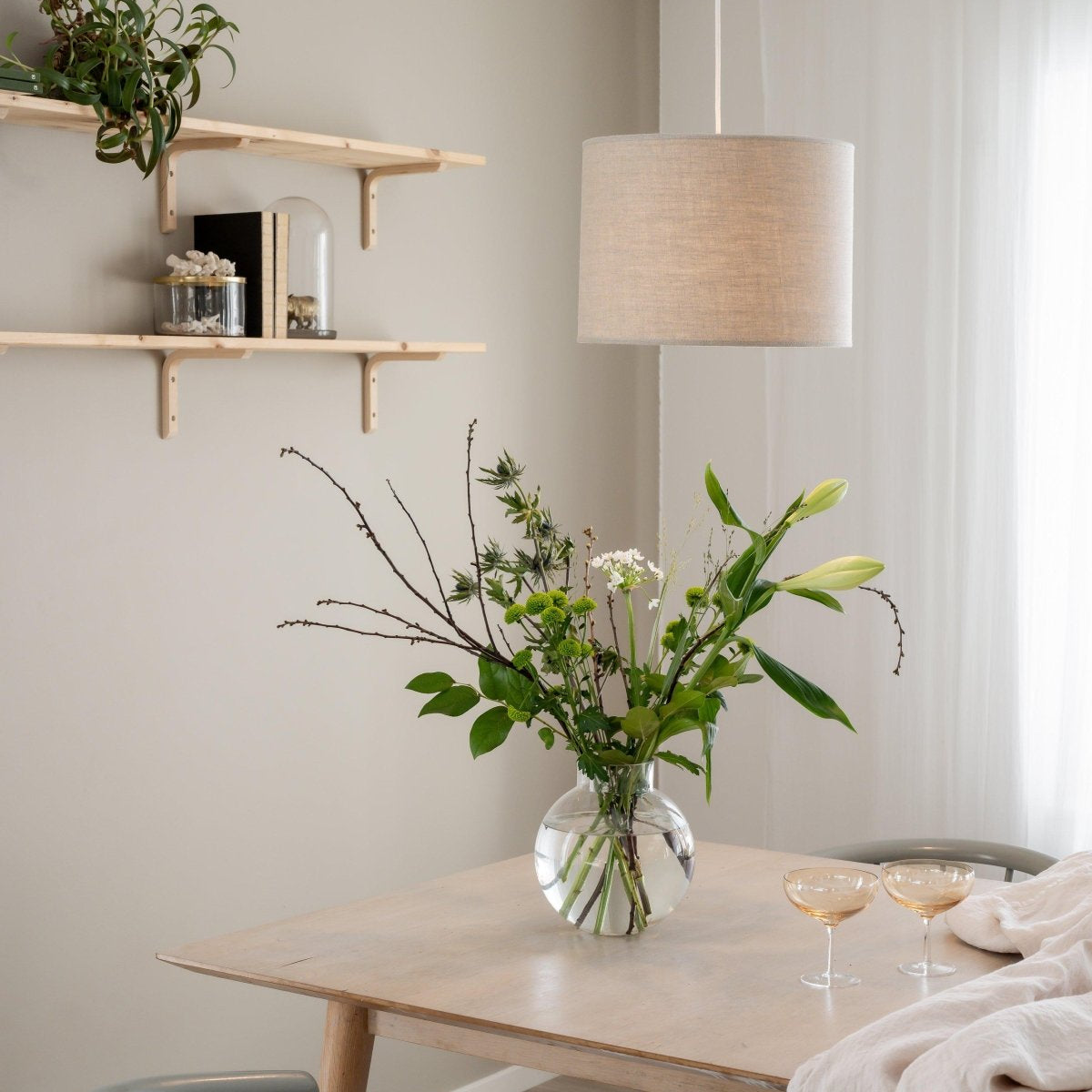 PR Home Sara Taklampa Linne Natur 35cm - Azalea Home