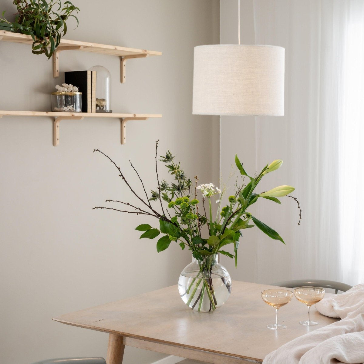 PR Home Sara Taklampa Linne Offwhite 35cm - Azalea Home