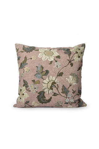 Flower Linen Kuddfodral 50x50cm, Rosa
