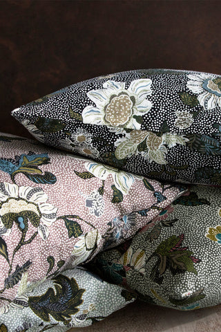 Flower Linen Kuddfodral 50x50cm, Svart