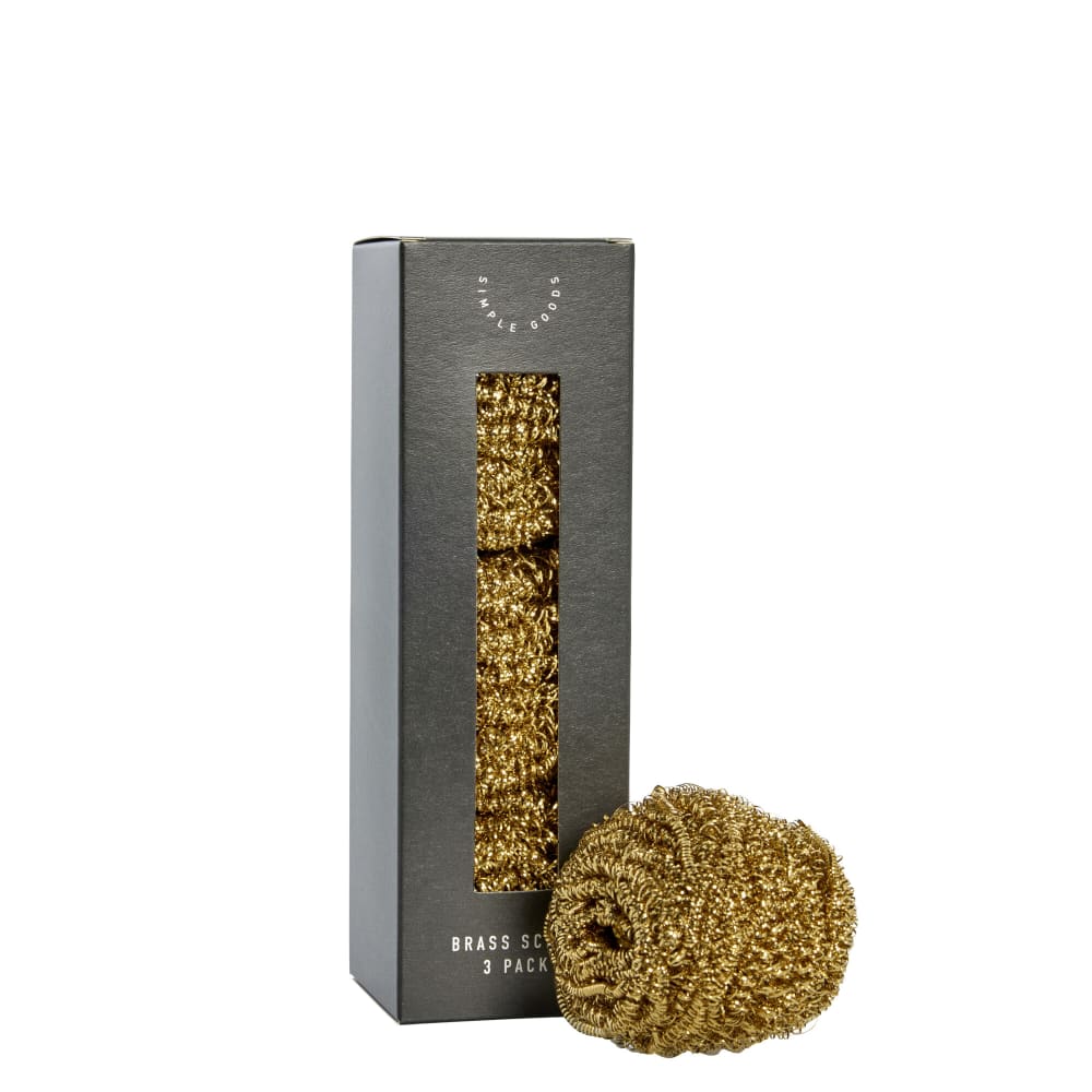 SIMPLE GOODS Brass Skrubbsvamp 3 - Pack, Mässing - Azalea Home