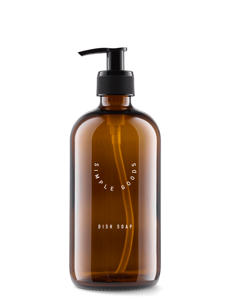 SIMPLE GOODS Diskmedelspump Glas 500 ml, Brun - Azalea Home