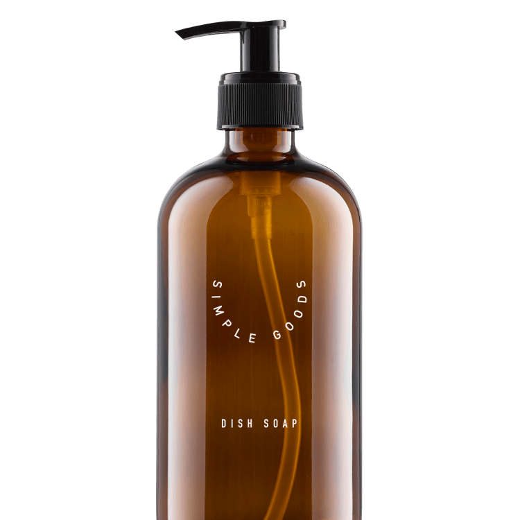 SIMPLE GOODS Diskmedelspump Glas 500 ml, Brun - Azalea Home