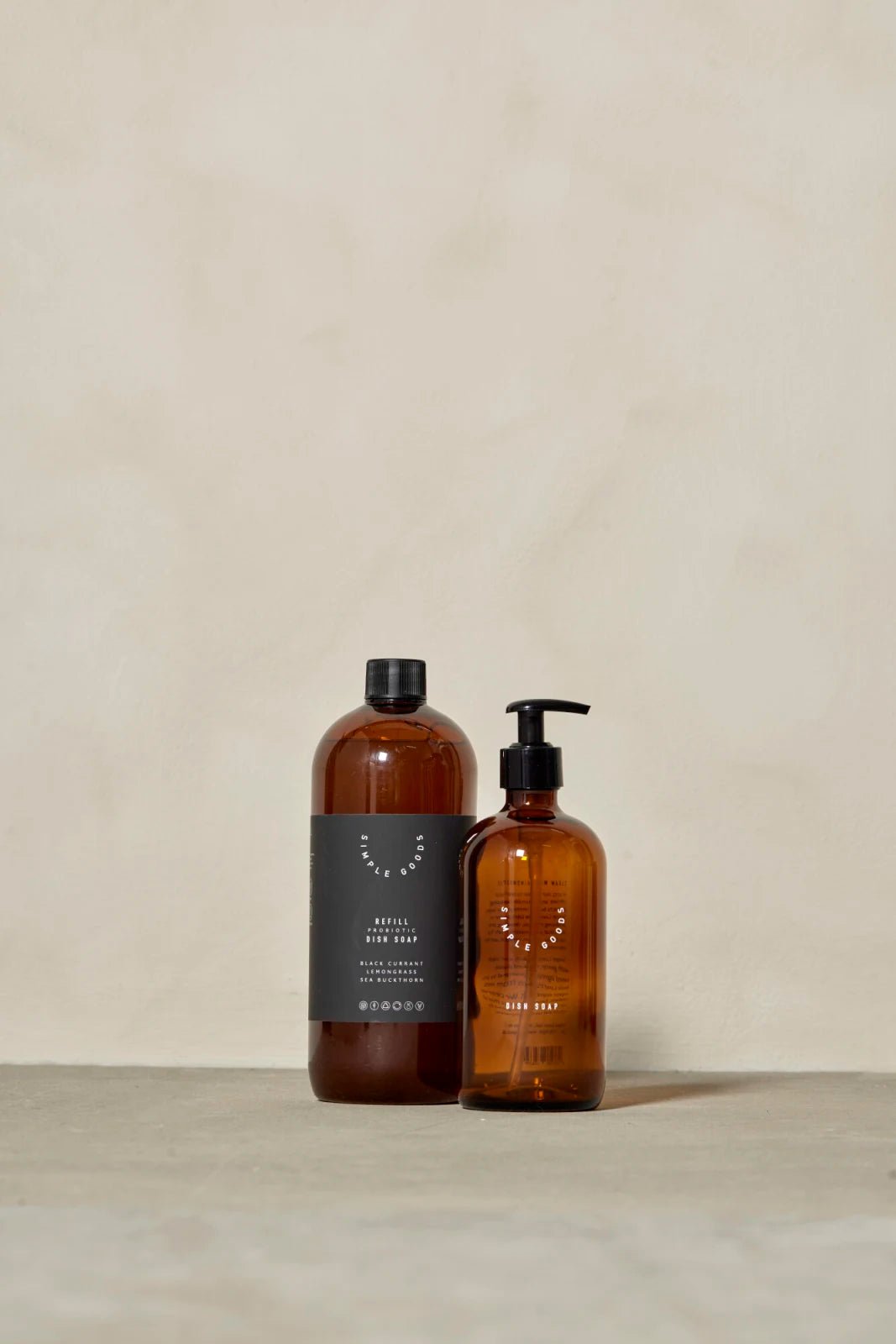 SIMPLE GOODS Diskmedelspump Glas 500 ml, Brun - Azalea Home