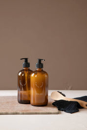 SIMPLE GOODS Diskmedelspump Glas 500 ml, Brun - Azalea Home