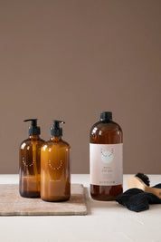 SIMPLE GOODS Diskmedelspump Glas 500 ml, Brun - Azalea Home