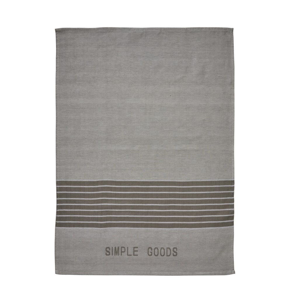 SIMPLE GOODS Striped Kökshandduk 70x50, Grå - Azalea Home