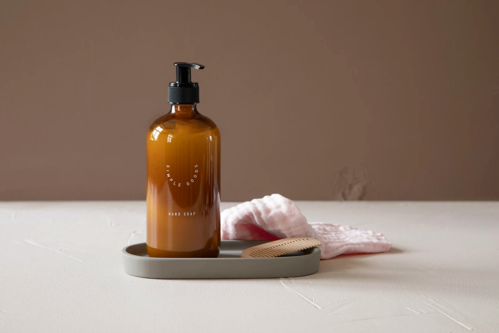 SIMPLE GOODS Tvålpump Glas 500 ml, Brun - Azalea Home