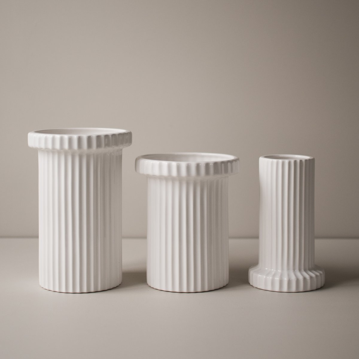 STRIPE Vas, shiny white