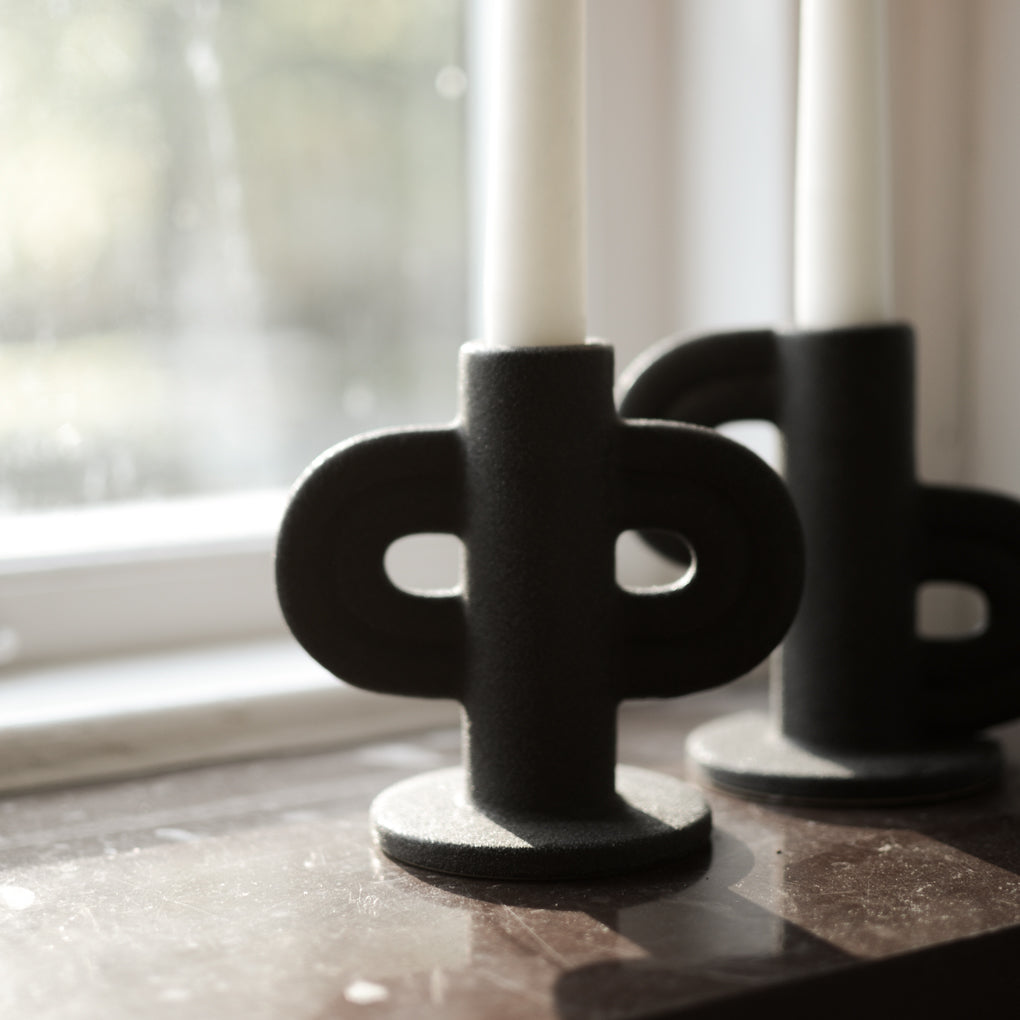 SWIRL Similar Ljusstake, black