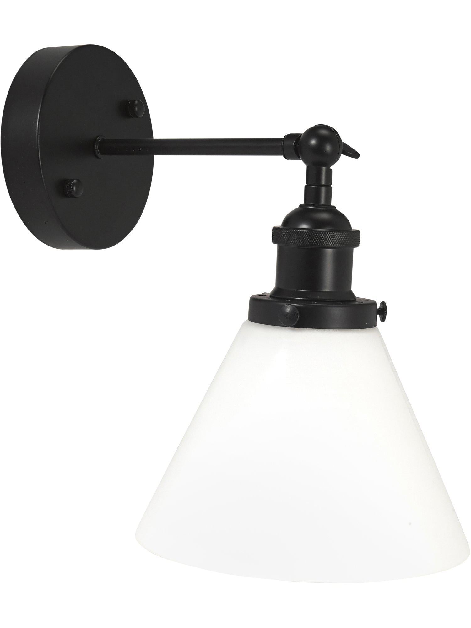 Lambda vägglampa Svart, Opal 18cm