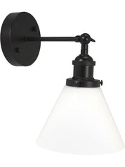 Lambda vägglampa Svart, Opal 18cm