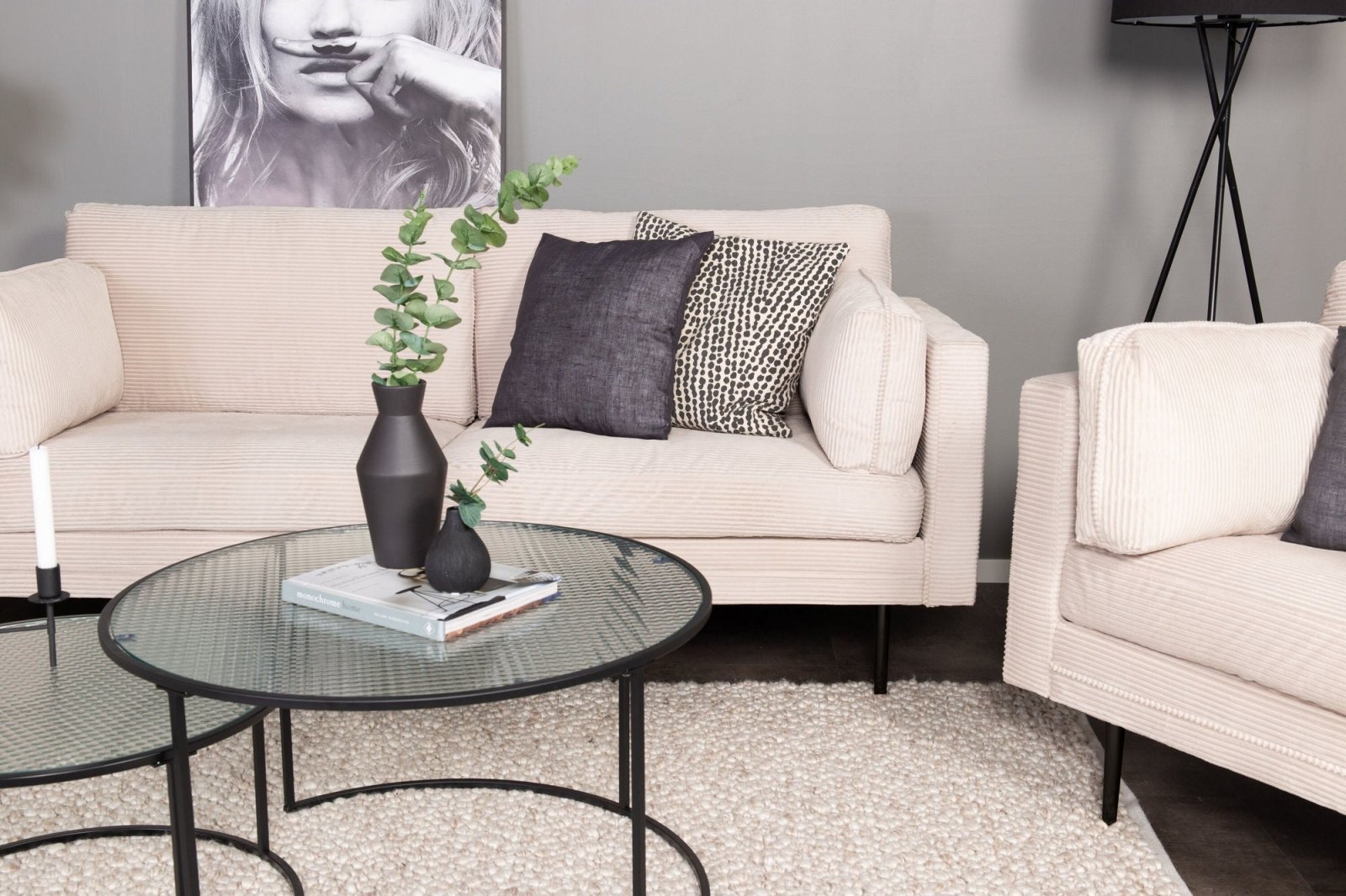 Venture Home Boom 3 - sits soffa, Ljus beige - Azalea Home
