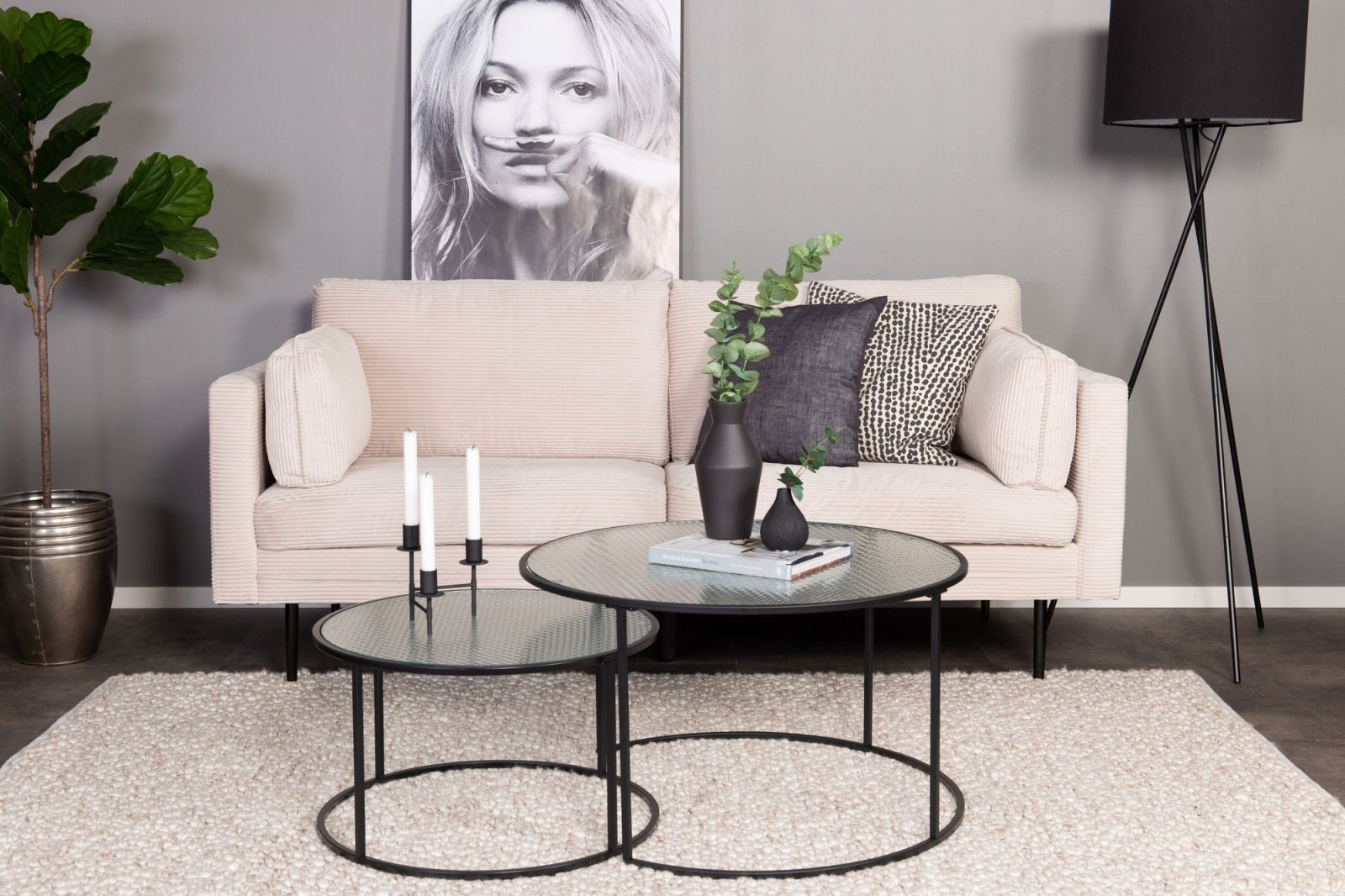 Venture Home Boom 3 - sits soffa, Ljus beige - Azalea Home