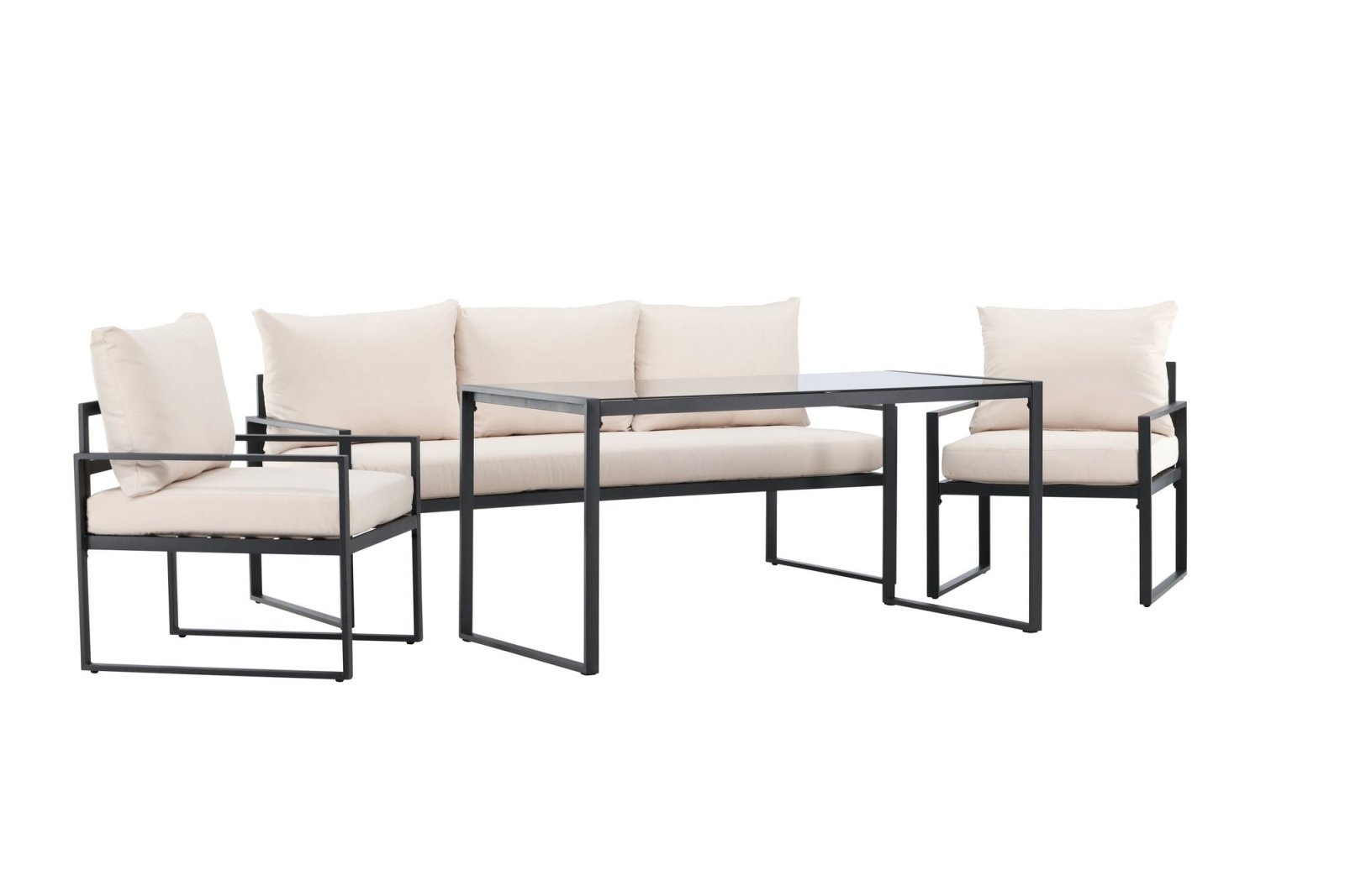 Venture Home Catania Soffgrupp utomhus, Svart / Beige - Azalea Home