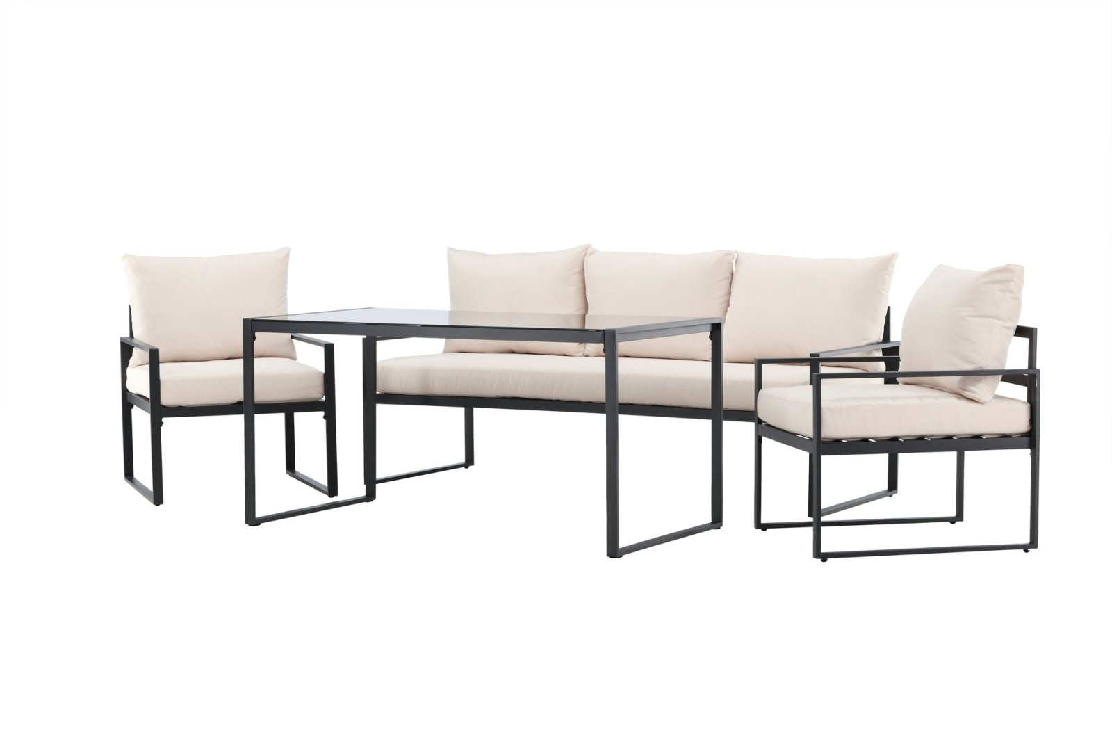 Venture Home Catania Soffgrupp utomhus, Svart / Beige - Azalea Home