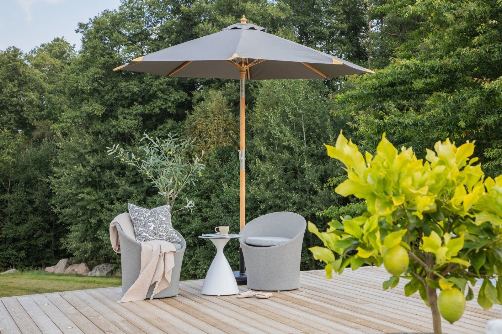 Venture Home Cerox Parasoll ø270, Grå - Azalea Home