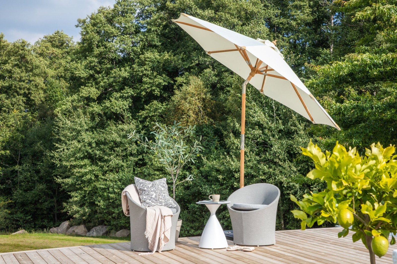 Venture Home Cerox Parasoll ø270, Vit - Azalea Home