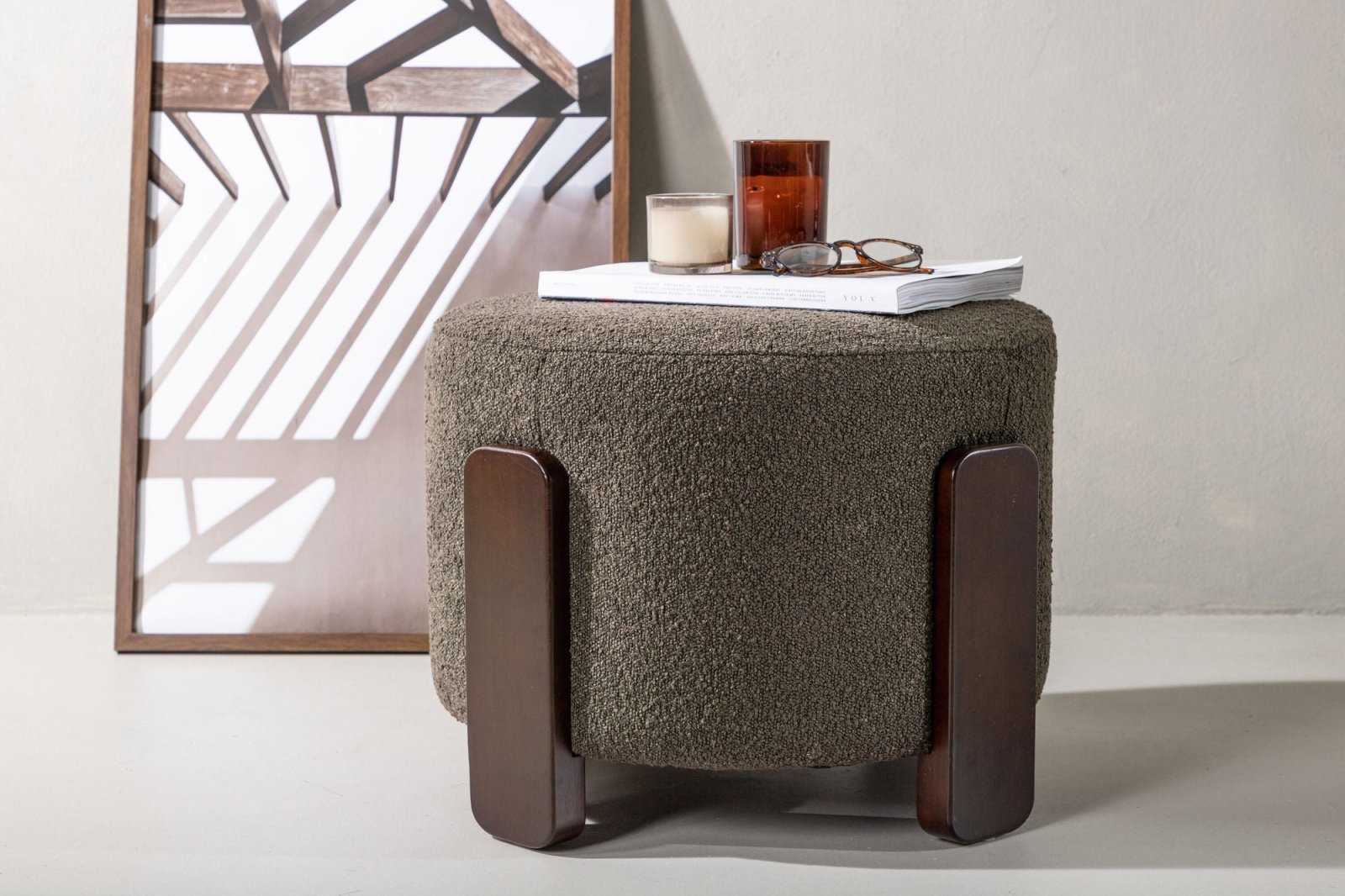 Venture Home Coffey Sittpuff ø50, Mörkgrå - Azalea Home