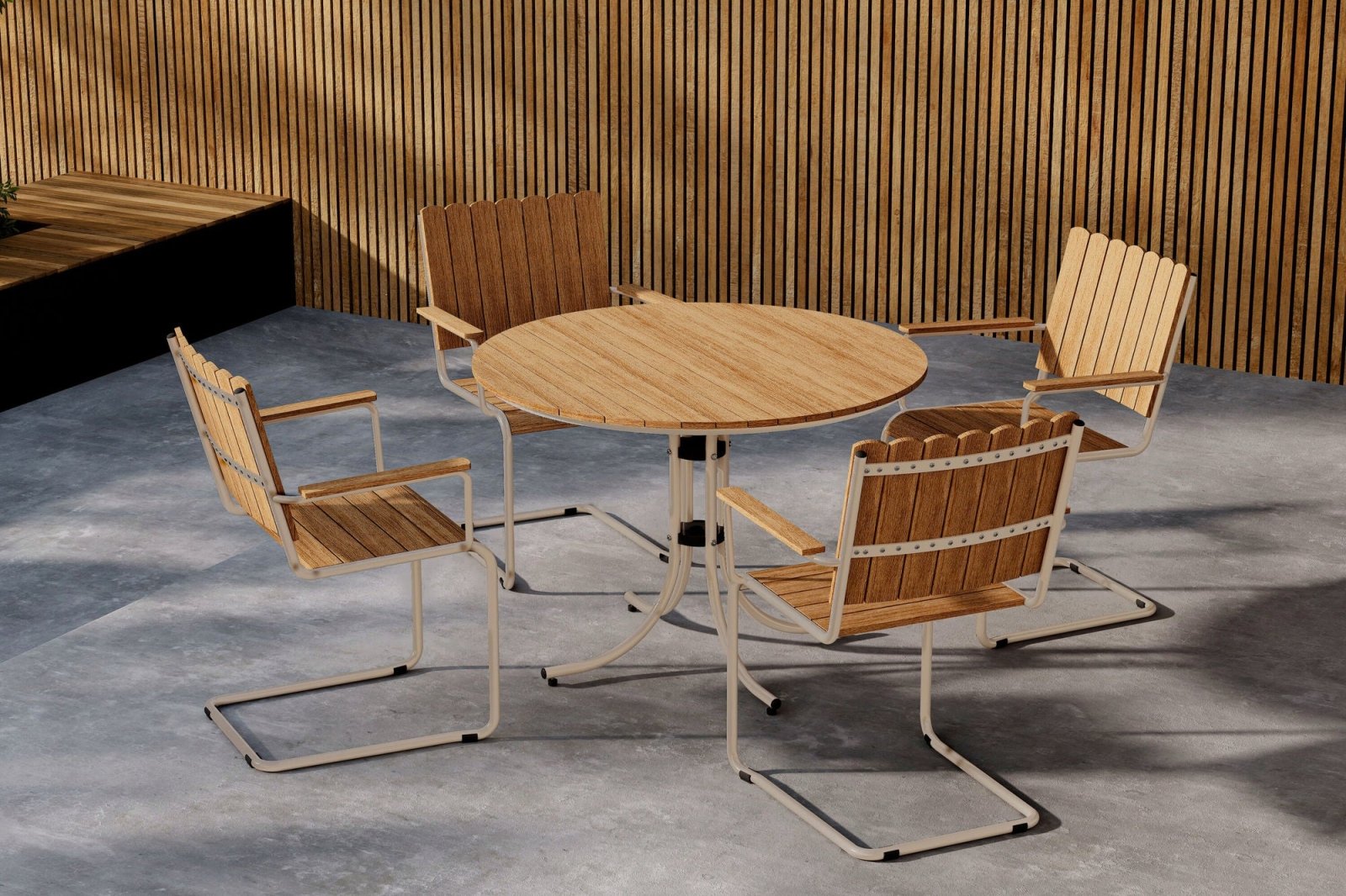 Venture Home Holmsund Matgrupp Utomhus, Beige - Azalea Home