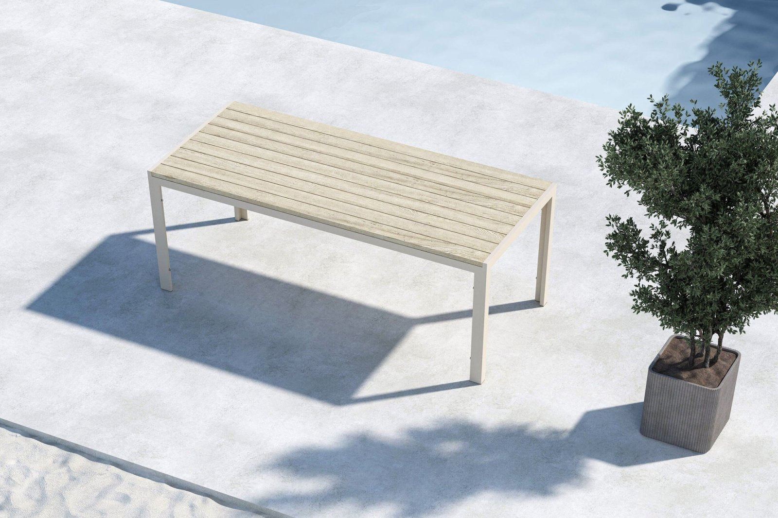 Venture Home Mirko Trädgårdsbord 205x90, Beige - Azalea Home