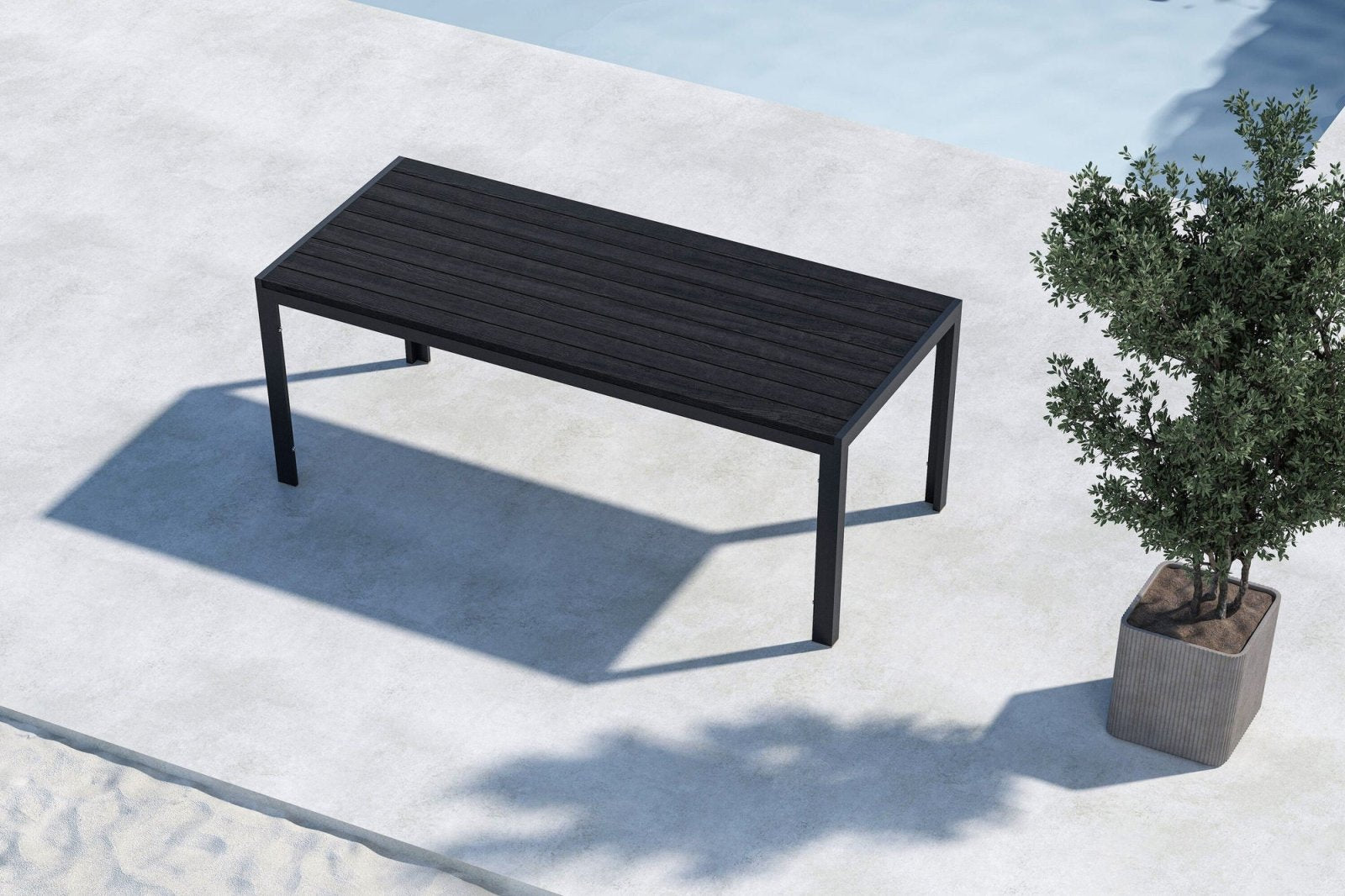Venture Home Mirko Trädgårdsbord 205x90, Svart - Azalea Home