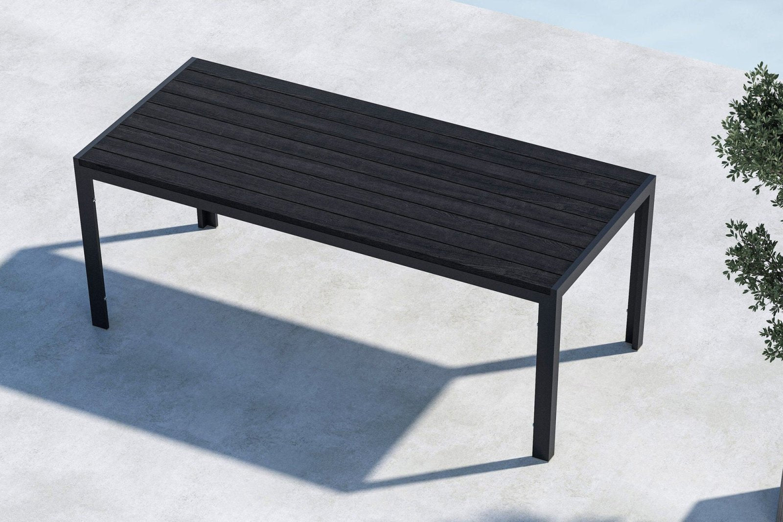 Venture Home Mirko Trädgårdsbord 205x90, Svart - Azalea Home