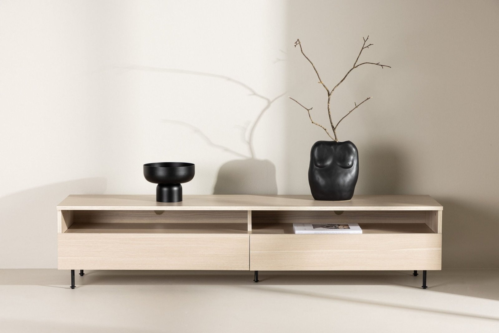 Venture Home Navarra TV - bänk 180 x 40, Vitputsad - Azalea Home