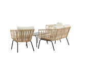 Venture Home Ortigia Loungegrupp, Svart / Natur - Azalea Home