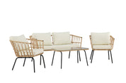 Venture Home Ortigia Loungegrupp, Svart / Natur - Azalea Home