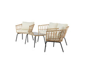 Venture Home Ortigia Loungegrupp, Svart / Natur - Azalea Home