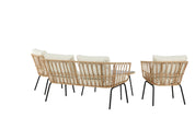 Venture Home Ortigia Loungegrupp, Svart / Natur - Azalea Home