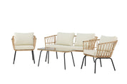 Venture Home Ortigia Loungegrupp, Svart / Natur - Azalea Home