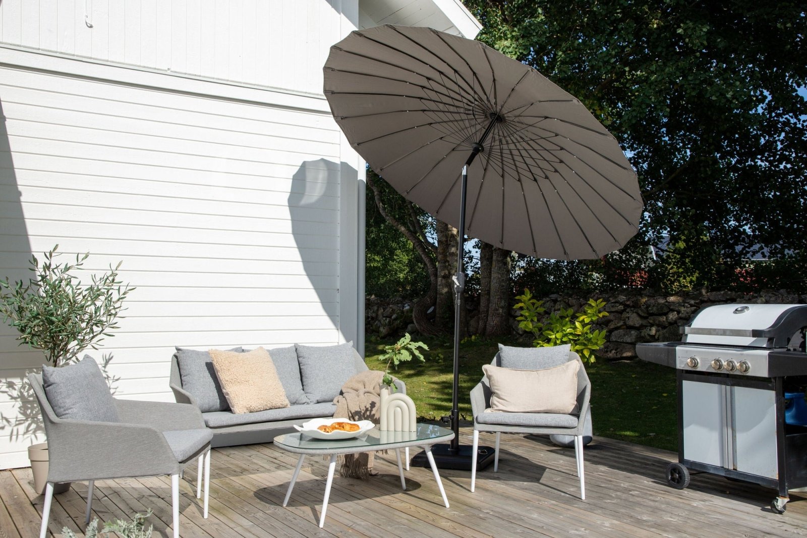 Venture Home Palmetto Parasoll ø270, Grå - Azalea Home
