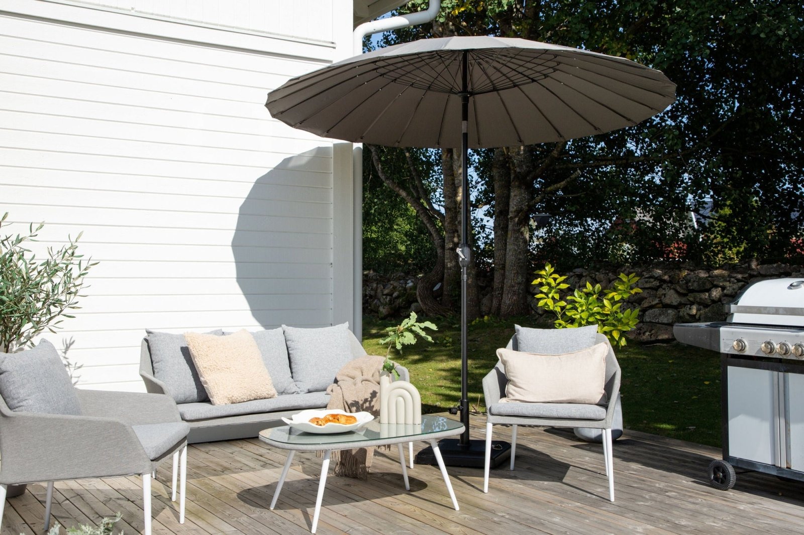 Venture Home Palmetto Parasoll ø270, Grå - Azalea Home
