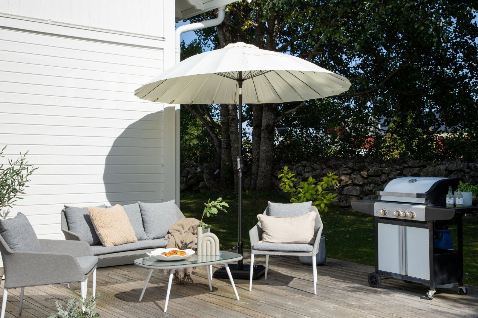 Venture Home Palmetto Parasoll ø270, Vit - Azalea Home